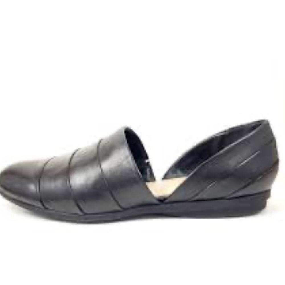 H by Halston 'Elisa' Leather D'Orsay in Black SZ 8.5 Slip On Flat